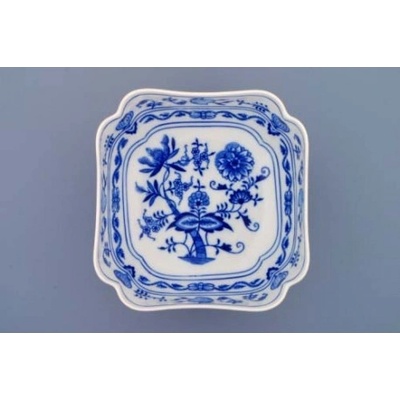 Český porcelán Dubí Mísa čtyřhranná vysoká 10062 Cibulák 24 cm