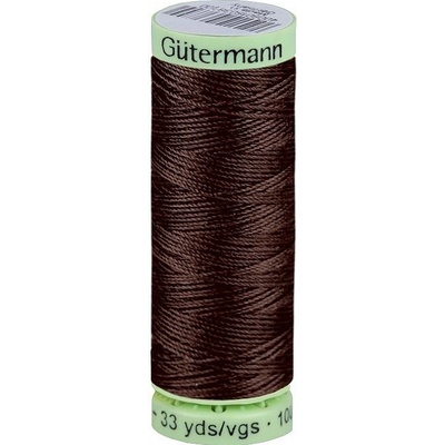 Polyesterové nitě Gütermann Jeans návin 30 m, střední, 696 hnědá tmavá