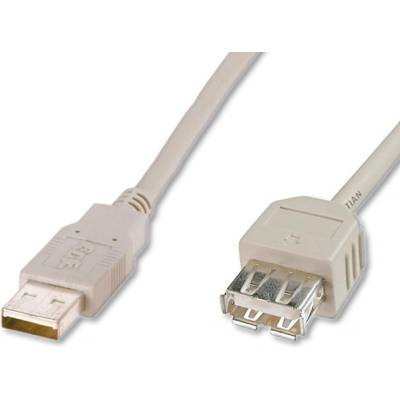ASSMANN Кабел ASSMANN AK-300200-030-E, USB2.0 A(м) към USB A(ж), 3m, бял (AK-300200-030-E)
