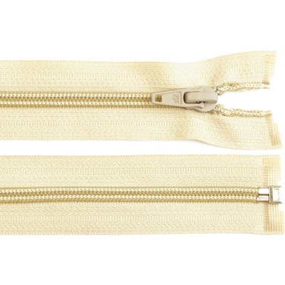Pro Háčkování Spirálový zip No 5 dělitelný 40 cm světle krémový