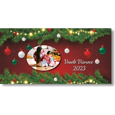 Personal Vianočný banner s fotkou - Ihličie Rozmer banner: 130 x 65 cm