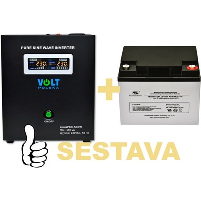VSelektro záložní zdroj 300W sinusPRO-500W + AKU 40Ah