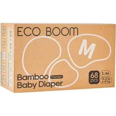 Eco Boom Бамбукови еко пелени Eco Boom Premium - Размер 3, 6-10 kg, 68 броя (ECO BOOM)