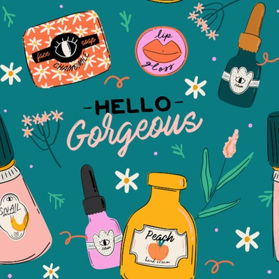 Takoy Látka s potiskem kočárkovina TD/NS Beauty Hello Gorgeous
