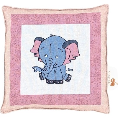 Ovopecka nahřívací polštářek s třešňovými peckami Sloník růžový 15x15 cm