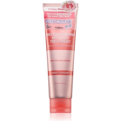 KUNDAL Protein Bonding Care No Wash Treatment грижа без отмиване за увредена коса с аромат Violet Muguet 130ml