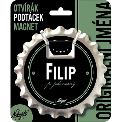 Nekupto Otvírák na pivo, podtácek se jménem Filip V.I.P.