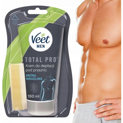 Veet Men Silk & Fresh depilační krém do sprchy pro citlivou pokožku 150 ml – Zboží Mobilmania