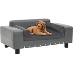 vidaXL Dog sofa 81x43x31 cm grey pleather 170953