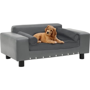 vidaXL Dog sofa 81x43x31 cm grey pleather 170953