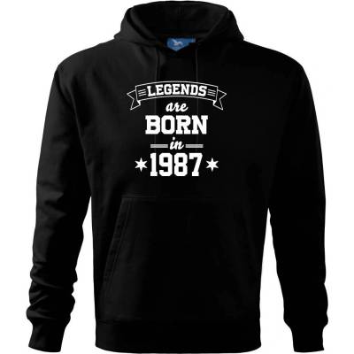 Legends are born in 1987 Mikina s kapucňou hooded sweater čierna
