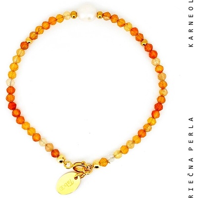 Taboo náramok Atlantis prírodná perla karneol tba133