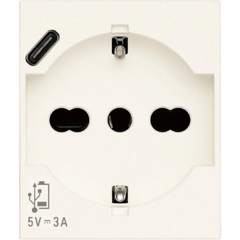 Image 1 of Vimar 30210. USBB Контакт SICURY Linea, 2P+E 16A+USB-C, унив. стандарт, с детска защита, 2M, White, (VM30210.USBB)