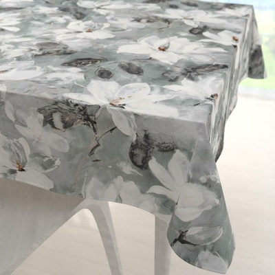 Biante Sametový ubrus Tamara TMR-016 Designové květiny na šedozeleném 90x90 cm