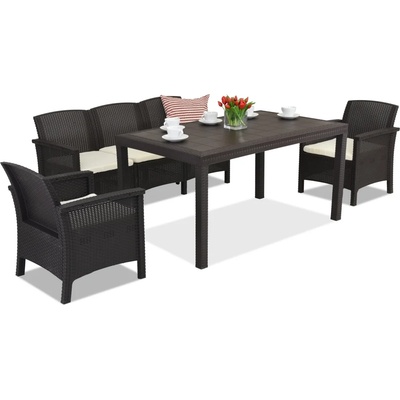 BICA Venezia Apetito 5 кафяв ратан комплект Bica (BCVEN5BR)