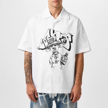 Image 1 of OFF WHITE Men's Graff Freestyle P Graphic Print Overshirt - White