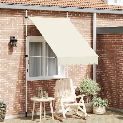 vidaXL Ručně zatahovací markýza 150 cm krémová