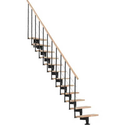 Minka STAIRS Přímé modulové schodiště Style buk/černá, 304,2 cm