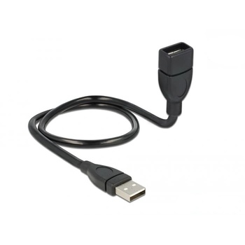 Delock Кабел USB 2.0 A мъжки - A женски, Delock, 0.5m, черен (delock83499) (delock83499)