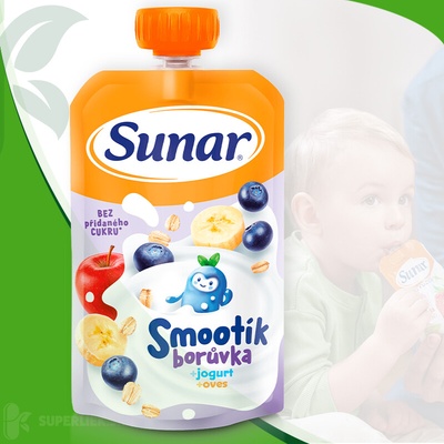 Sunar Smootík vrecko Čučoriedka jogurt ovos 120 g