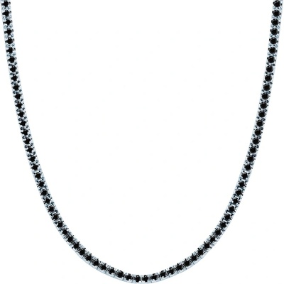 SAVICKI Тенис колие Luminy 3, 0 мм: бяло злато, черни диаманти