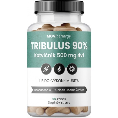 MOVit TRIBULUS 90% Kotvičník 500mg 4v1 90 kapslí – Zboží Mobilmania