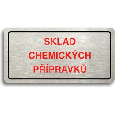 ACCEPT Piktogram SKLAD CHEMICKÝCH PŘÍPRAVKŮ - stříbrná tabulka - barevný tisk