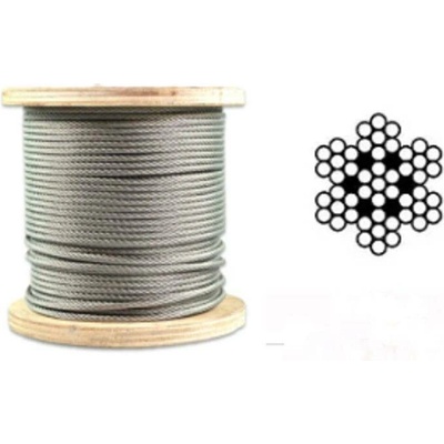 Napínací lanko nerezové 3mm, pletené 7x7 DIN 3055 Nerez A2 - metráž