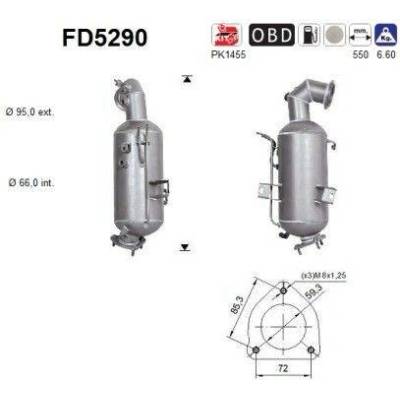 Filtr sazových částic, výfukový systém AS FD5290