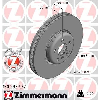Brzdový kotúč ZIMMERMANN 150.2937.32 (150293732)