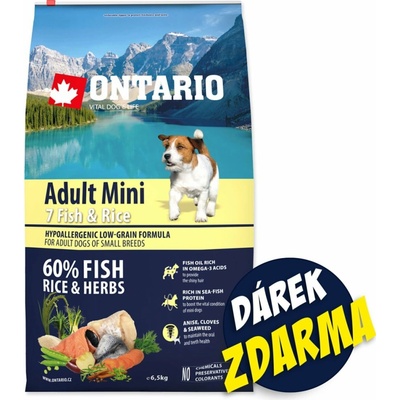 Ontario Adult Mini 7 Fish & Rice 6,5 kg