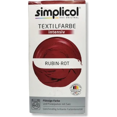 SIMPLICOL течна интензивна текстилна боя за дрехи, Rubin-Rot 400гр