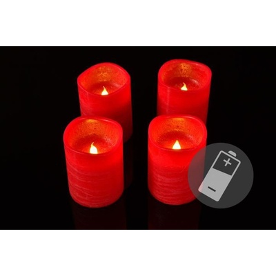 Nexos 33519 Dekorativní LED sada 4 adventní svíčky červená