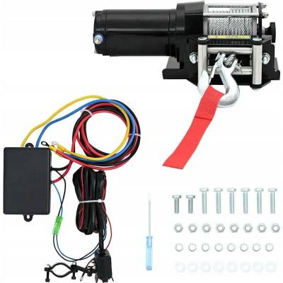 Greatstore 12V elektrický naviják 1360 kg s montážní deskou a lanovým oknem