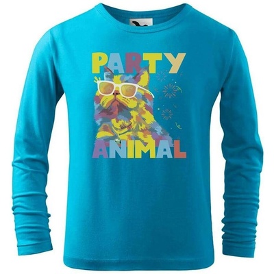 Dobrý triko dětské triko a potiskem Party animal Tyrkysová