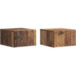 vidaXL Стенен страничен масичка 2 бр. Старо дърво 34, 5 x 33 x 20 см (898782)