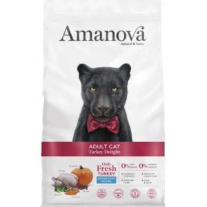 Amanova adult cat turkey delight - пълноценна храна за пораснали котки от всички породи, с Пуешко и тиква - 4 кг, Испания - 33549