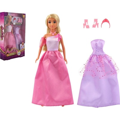Teddies Bábika princezná Anlily plast 30cm s náhradnými šatami + doplnky