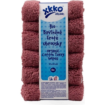 Kikko XKKO Organic BIO bavlněné froté ubrousky Mesa Rose 21x21cm