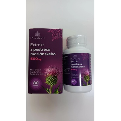 PLATAN Extrakt z pestreca mariánskeho 500 mg 80 kapsúl