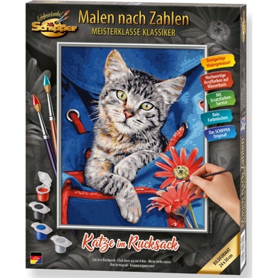 Malování podle čísel Kočka v batohu Katze 24 x 30 cm