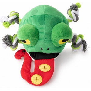 Uniq Pets Plush Dog Toy Sniffies Sleepy Frog - интерактивна играчка за куче с пищялка и sniffing джобчета