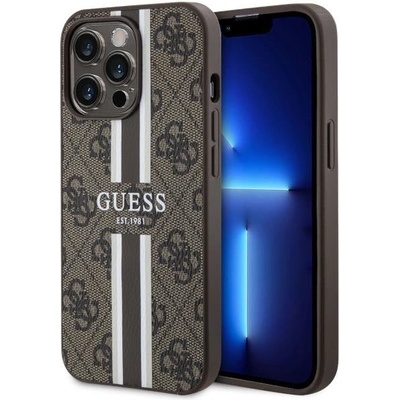 GUESS Кейс Guess GUHMP13LP4RPSW за iPhone 13 Pro / 13 6.1", кафяв / кафяв, твърд, 4G Printed Stripes MagSafe (GUE002834-0)