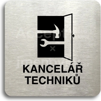 ACCEPT Piktogram kancelář techniků - stříbrná tabulka - černý tisk bez rámečku