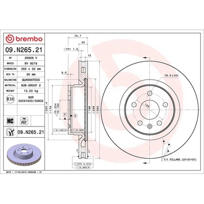 Brzdový kotúč BREMBO 09.N265.21