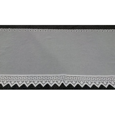 Záclona na vitrážku vyšívaná 81864 biela 90 cm