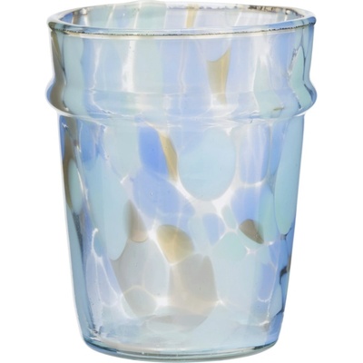 MADAM STOLTZ Pohár z brokového skla Blue Aqua 200 ml