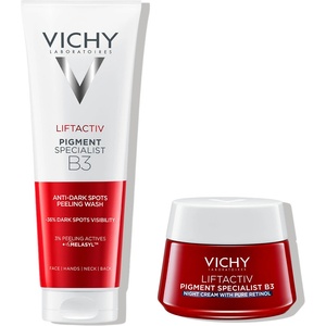 Vichy Liftactiv Комплект - Измиващ пилинг и Нощен крем, 125 + 50 ml