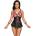 Cottelli Collection Bondage Longline Bra & Crotchless Thong Matte Look Set 2221330 Black 85B/L