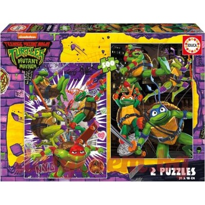 Educa Пъзел EDUCA 19916 - 2 x 500 части - Костенурките Нинджа (EDU19916)
